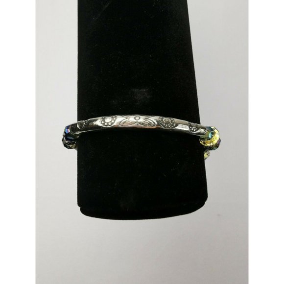 Handmade Vintage Women Bracelet  With Antique Silver & Swarovski Crystals 8" - Picture 11 of 12